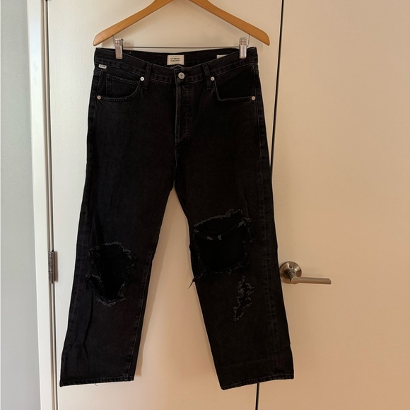 Citizens of Humanity Black Emery Crop Relaxed Straight - Picture 3 of 10